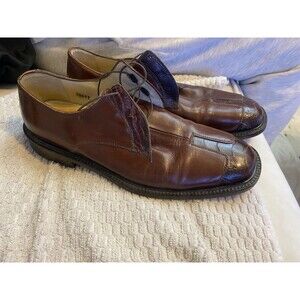 Belvedere Florence Mens Brown Ostrich Cap Toe Dress Shoes SZ 9M/Handmade/Italy